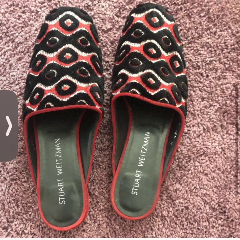 Stuart Weitzman Pipe Mulearky Mules Flat Loafers Slip On 8US